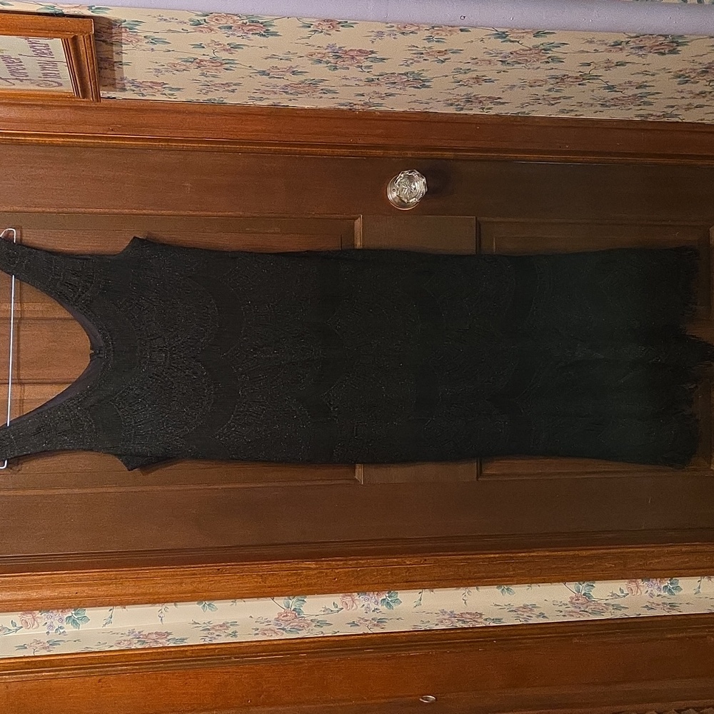 Vintage Damianou Black Lace Dress With Jacket Size M